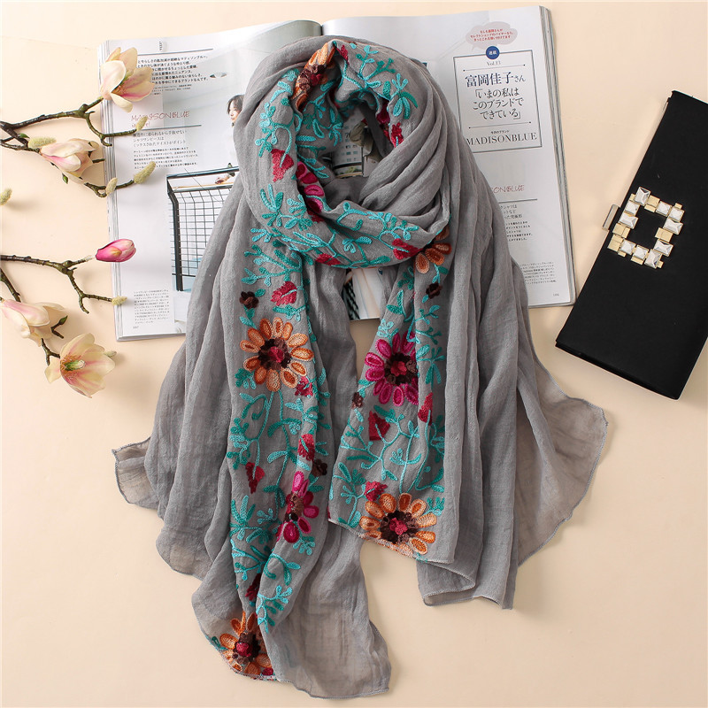 2022 Đồng Bằng Thêu Hoa Viscos - đánh giá và giá Bandana Cotton