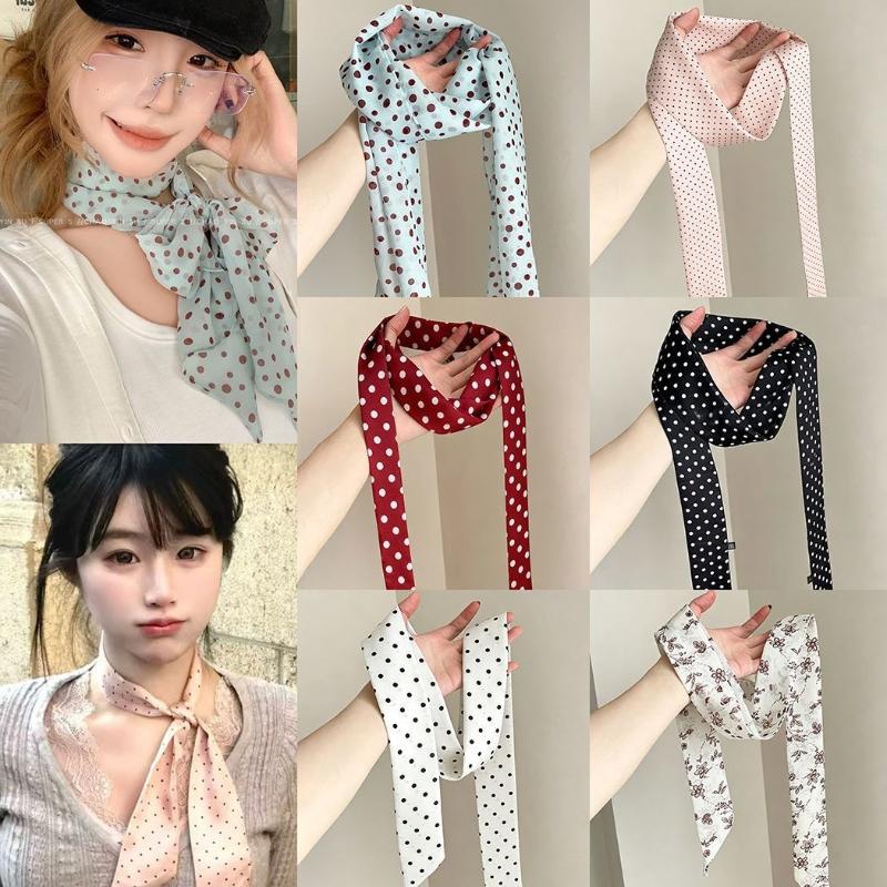 Polka Dot Floral Print Silk Sc - đánh giá và giá Face Scarf Mask