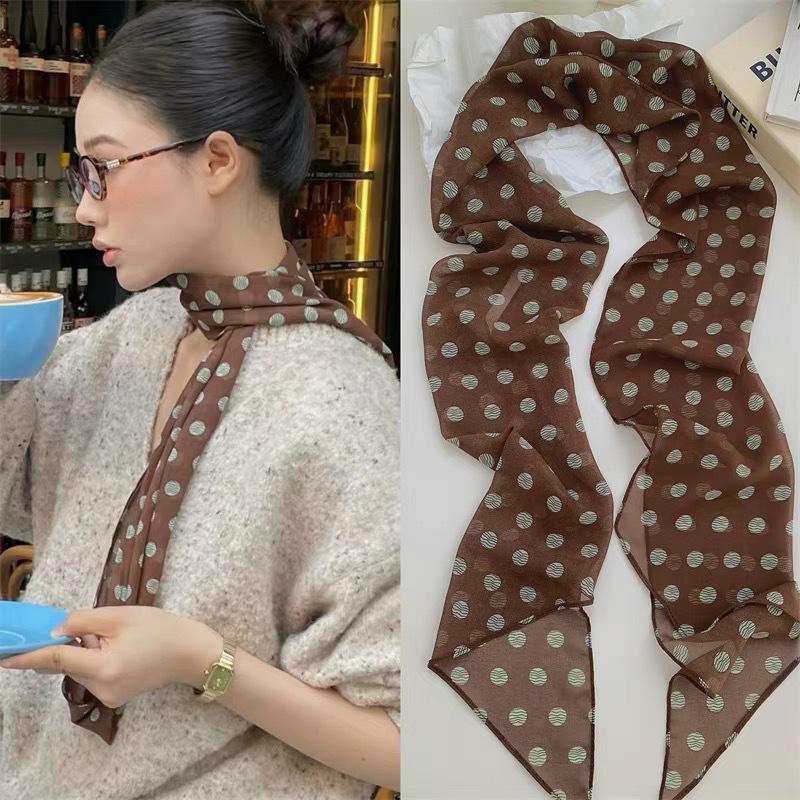Polka Dot Floral Print Silk Sc - đánh giá và giá Face Scarf Mask